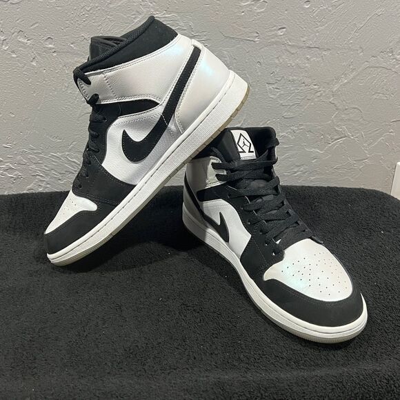 🔥🏀 NIKE AIR JORDAN 1 Mid SE 'Diamond' Shoes - DH6933-100 Men Sz 11.5 - PERFECT - Picture 5 of 15